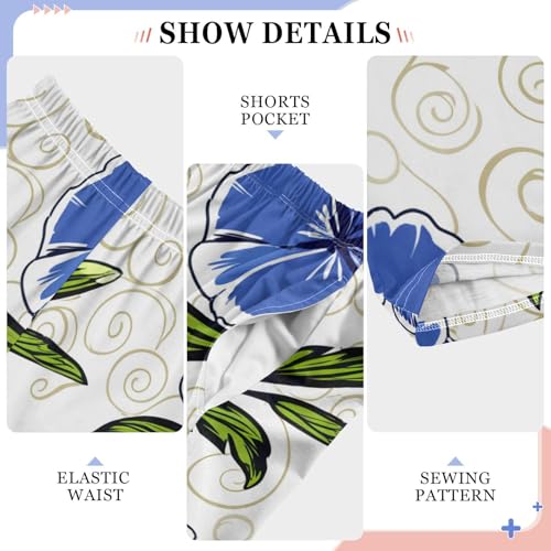 J JOYSAY Floral Swirl Foliage White Pajamas Pants Soft Long Pajama Bottoms Lounge Sleep Pants Size S-XL4