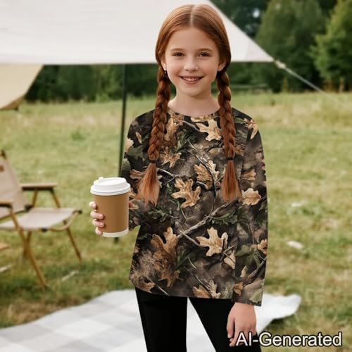Image of Renewold Boys Girls Tees Kids T-Shirt Long Sleeve Crewneck T Shirts Casual Athletic Tops Clothing for Home School Travel