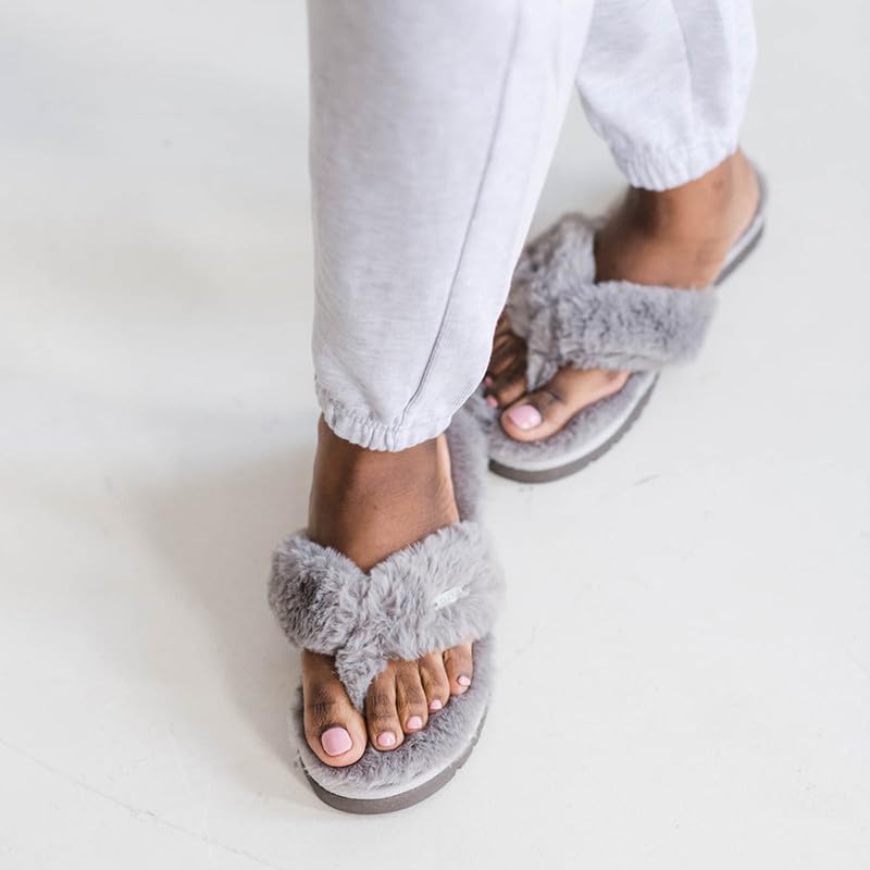 Image of Wolvesden Flip-Flops & Slippers Indoor Non-Slip Soft Thong Fur Flip-Flop And Slippers For Women