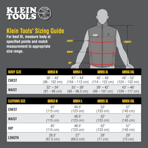 Image of Klein Tools Lightweight Heated Vest with Battery Pack Included, for Outdoors and Jobsite