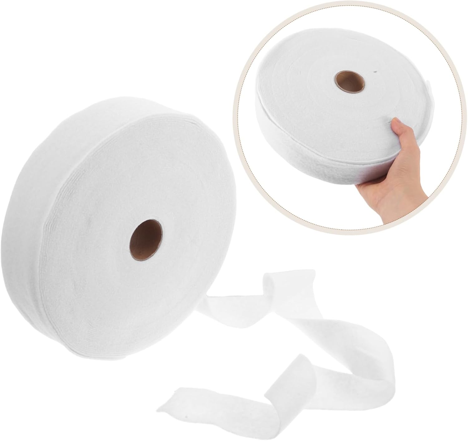 Anneome Cotton Blend Batting Strips Roll for Quilting Crafts Rugs Upholstery Durable Non Woven for Purses Braided Throw Rugs Easy to Handle Flexible Design