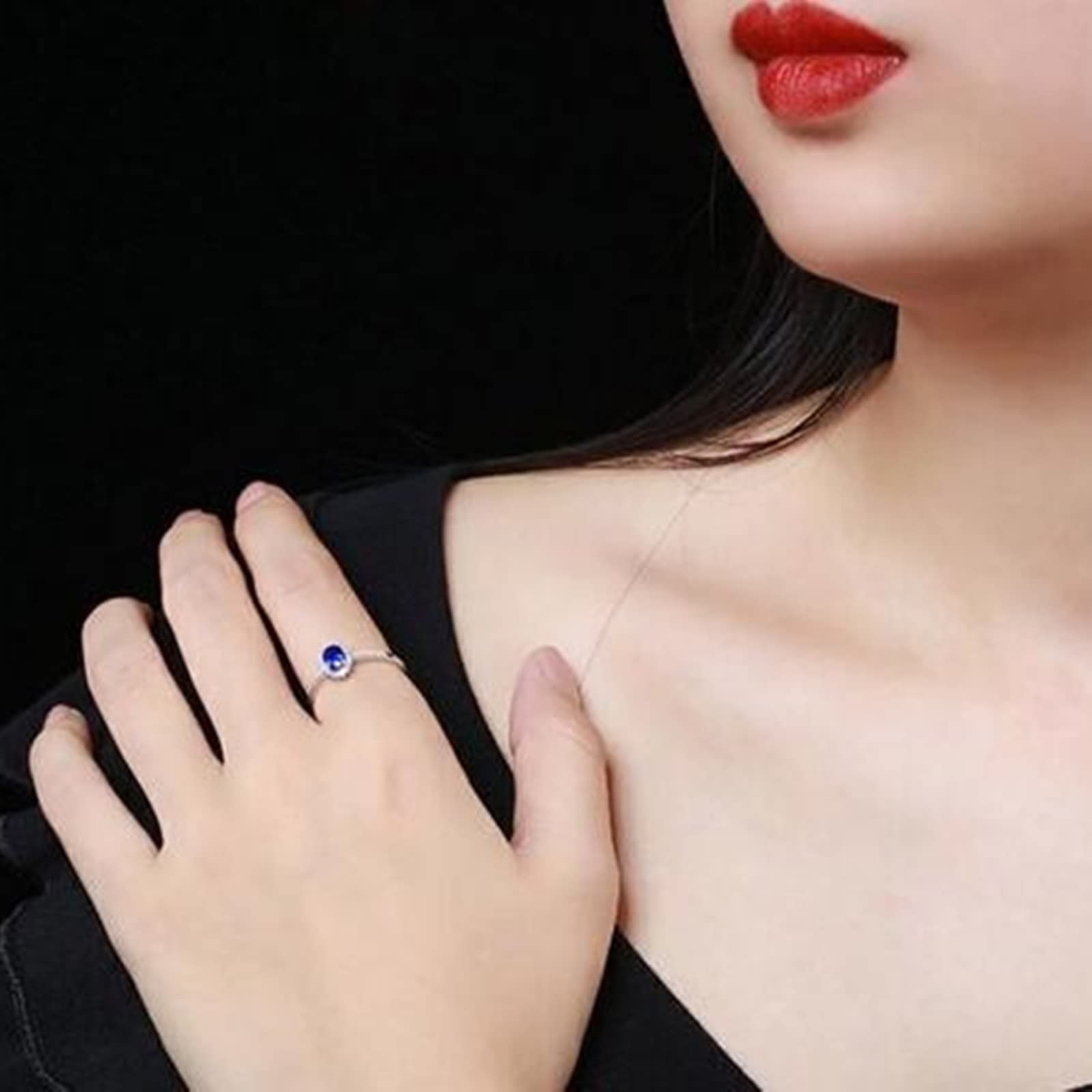 Epinki Echt Gold Trauringe 18K Weißgold Au750 Frauen, Saphir Verlobungsring Blau 0.48ct 4 Klaue Solitärring Weißgold Au750 mit Diamant, Gr.65 (20.7)