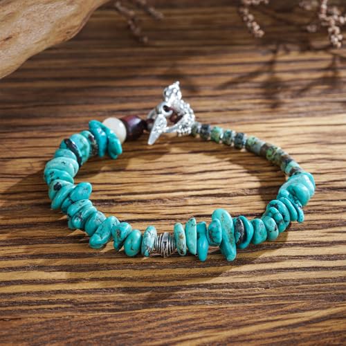 Image of Plumiss Women Boho Handmade Natural Stone Crystal Leather Bead Wrap Bracelets Collection
