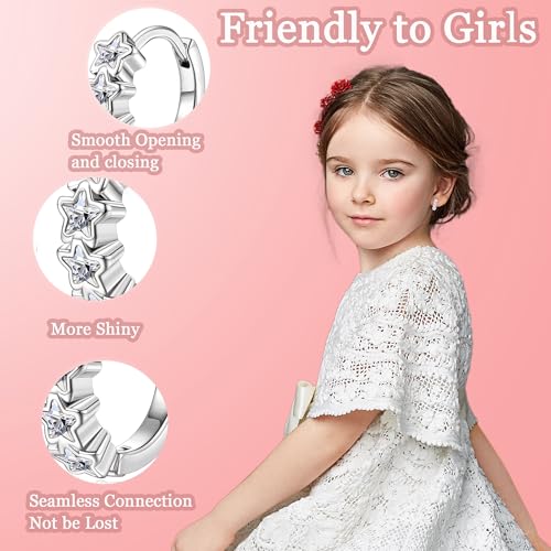 Tupmi Hypoallergenic Hoop Earrings For Girls Women Handmade Double Love Heart Hoop Earrings Small Huggie Hoop Earrings Cute Cz Star Cubic Zirconia Cartilage Earrings For Sensitive Ears thumb #2