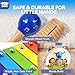 TOY Life Toddler Musical Instruments for Kids, Baby Musical Toys for Toddlers 1-3, Montessori Wooden Toys Percussion Instruments Set with Tambourine Xylophone Maracas for Kids Preschool Education