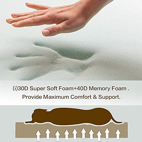 Image of Laifug Memory Foam Dog Bed + Bed Cover (50x36x10)