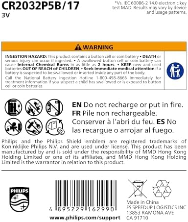 PHILIPS CR2032 3V Lithium Cell Battery 20 Pack, 10 Year Shelf Life — view 7