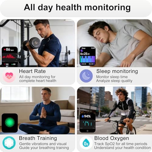 Image of Smart Watch with Alexa & Bluetooth Calling-1.83 inch HD Touchscreen Fitness Watch, Fitness Tracker w /Heart Rate /Sleep Monitor, 30-Day Standby, 120+ Sports Modes, IP68 Waterproof Smartwatch for Android iOS
