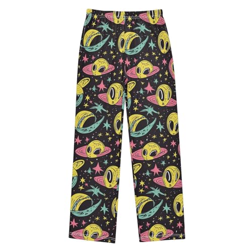 Pajama Bottoms, Abstract Alien Pattern Pajamas Pant Lounge Wear Sleep Long Pants Casual Sleepwear Pjs