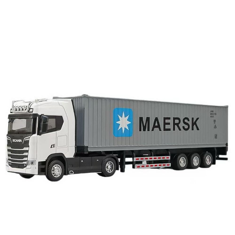1/50 Diecast Truck Toy Car Model Removable Transport Container Lorry Vehicle with Light Pull Back Toy Boys (Blue) — Amazon image 5
