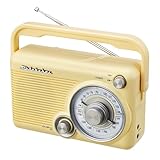 Studebaker SB2002YL Portable AM/FM Radio with Headphone Jack and Aux-in Jack with AC/DC Power (Yellow)