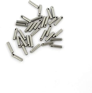 50 Stainless Steel Cylinder Cord Ends - 7mm x 1.5mm - FD391