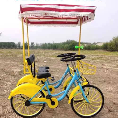 Bicicleta De Cuatro Ruedas for Dos Personas, Pareja Y Padres E Hijos, Paseos Turísticos, Alquiler De Lado A Lado, Bicicleta De Ruedas Integradas(A)
