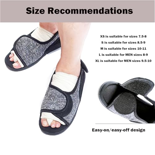 Open Toe Diabetic Shoes for Swollen Feet,Adjustable Walking Shoes Unisex Extra Wide Soft, Reduce Friction Indoor Outdoor Sandals4