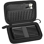 Case Compatible with Samsung T9/ T7/ T7 Shield Portable SSD 1TB 2TB 4TB External Hard Drive, Storage Travel Carrying Holder Organizer for Solid State Drives & USB Cable (Box Only)-Black