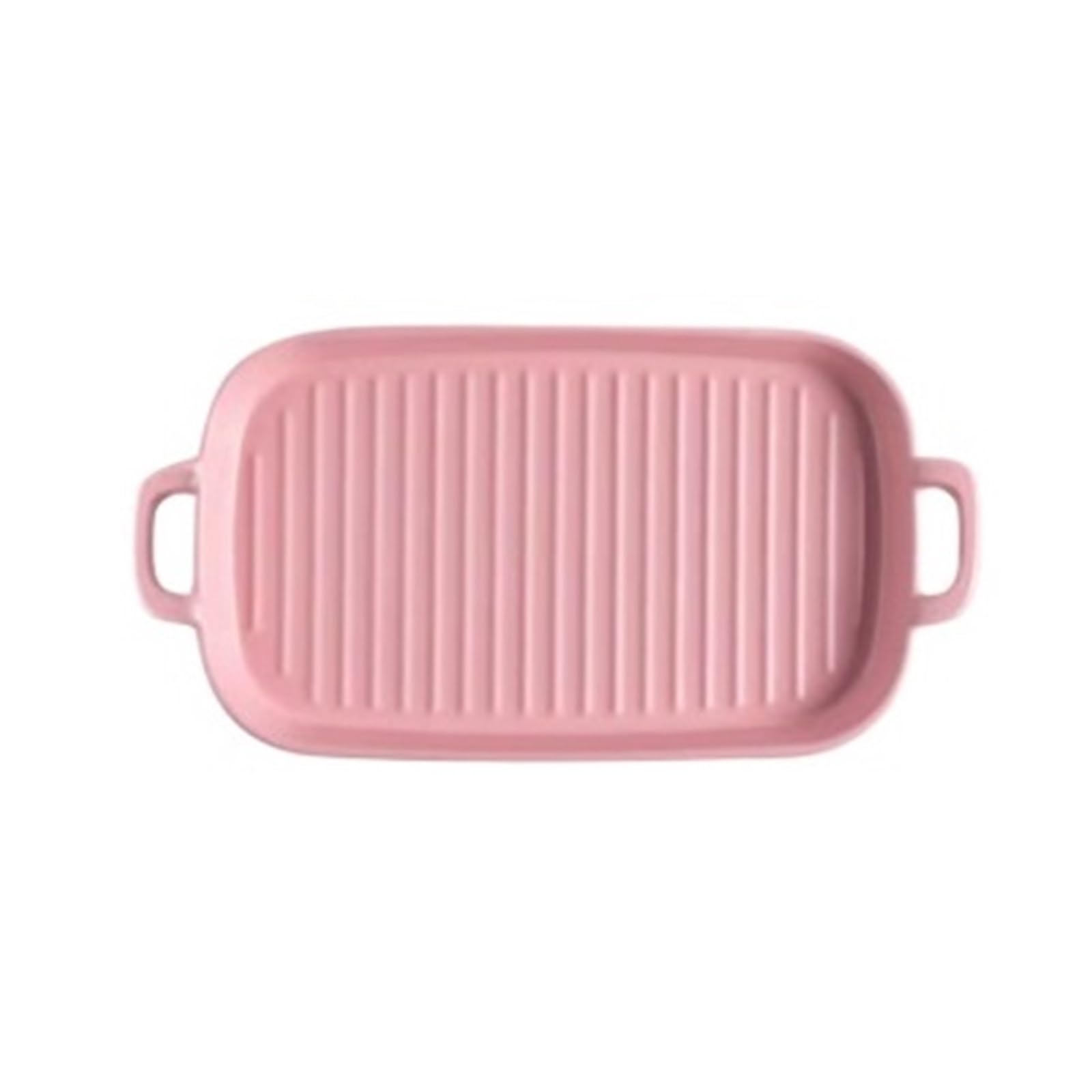teglia da forno Pirofila in ceramica con due manici e base filettata(Pink)
