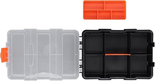 Miniatura 6 de Caja de almacenamiento de piezas con bandeja desmontable, 8.9 x 6.1 x 2.2in de PVC clasificación, componentes de rejilla organizador de herramientas