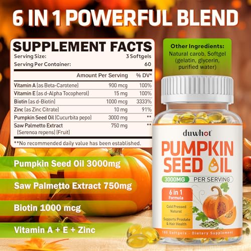 duwhot Pumpkin Seed Oil Capsules with Saw Palmetto