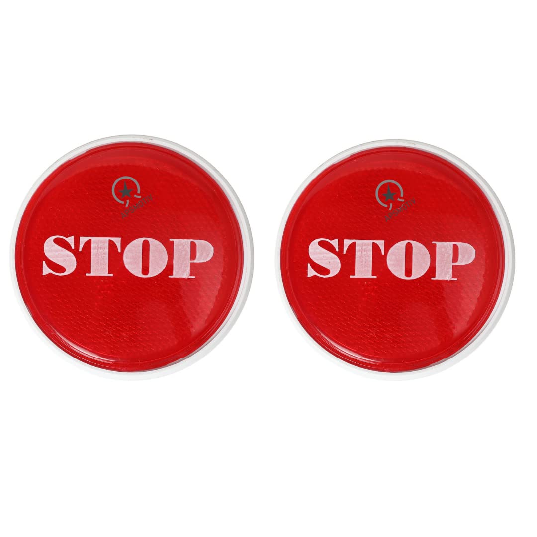 APSMOTIV Self Adhesive Reflex Reflector Round Shape Set for Tractor, Van, Tractor, Tiller, Combines, Harvesters, Mowers, Trucks, Trailers, Cars, and Universal Applications - Red (Set of 2 Pcs)-image-5