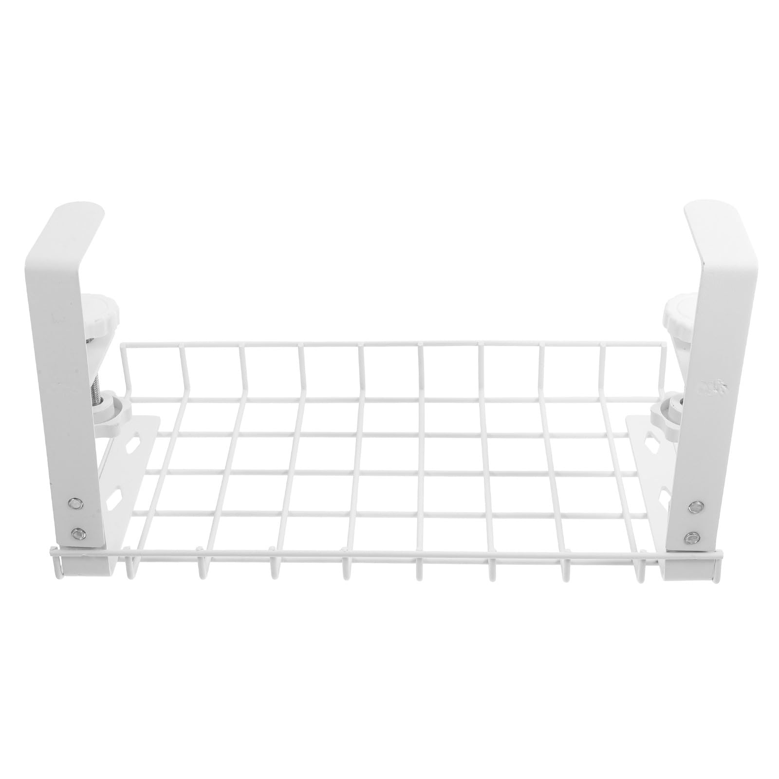Alipis Organizzatore di Cavi Grande Capacità Sotto Scrivania in Ferro Bianco Gestione Cavi Design Moderno e Minimalista, Fissaggio 1.8-5.7cm per Ufficio e Setup Gaming