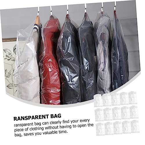 GLEAVI 20pcs Transparent Dry Cleaning Bags for Clothes Covers Dust Garment Storage Pouch for Wardrobe for Dresses Suits and Seasonal Clothing4
