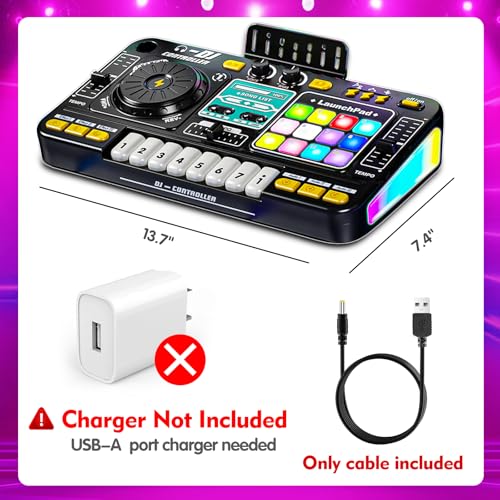 image for Tsomtto Kids DJ Mixer Controller Table Musical Toy Electronic Toy with