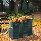 Professional 2-Pack 80 Gallon Lawn Garden Bags, Large (D26, H33 inch) Yard Waste Bags, Big Leaf Bag, Yard Debris, Waste Container, Lawn Trash Bin, Grass Clippings, Weeds Bags 4 Handles