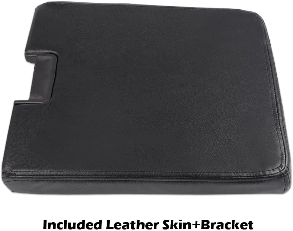 CNNELL Front Center Console Lid with Latch Compatible with Chevy Silverado Avalanche Suburban Tahoe GMC Sierra Yukon 2007-2013 20864151 Black