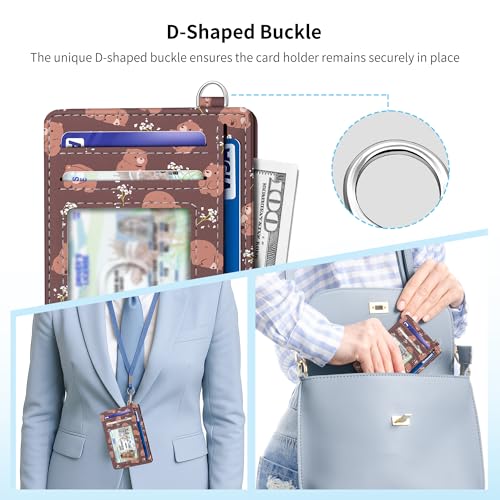 Image of Mayski Slim Wallet, Credit Card Holder for Women, Minimalist Front Pocket RFID Blocking Card Cases, Small Wallet Women Men(Cute Bear)