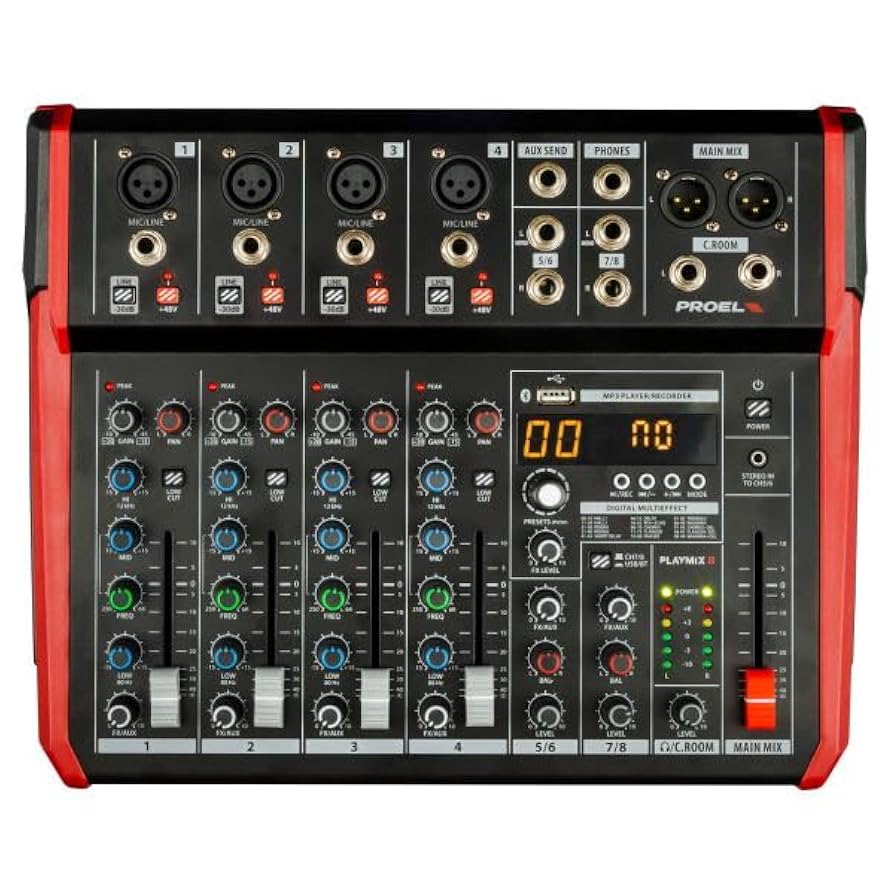 Amazon | PROEL 8ch コンパクトミキサー 24bit 100種デジタル