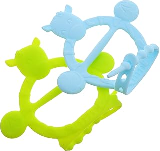 SAFIGLE 2 Pçs Mordedor Mastigar Brinquedos De Silicone Brinquedos Para Bebês Mordedor Infantil Silicone Brinquedo Calmante Mordedor De Silicone Adorável Mordedor Desenhos Animados