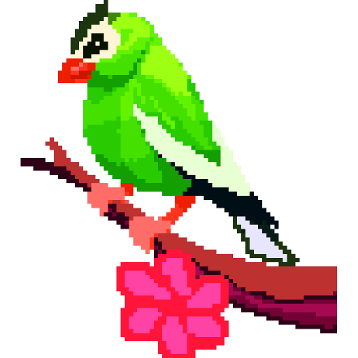 Birds Pixel Art - Paint by Number, Sandbox Coloring Pages