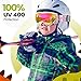OutdoorMaster Kids Ski Goggles, Snow Goggles for Boys & Girls with 100% UV Protection (Flower Pattern Frame + VLT 13% Grey Lens with Full REVO Pink)