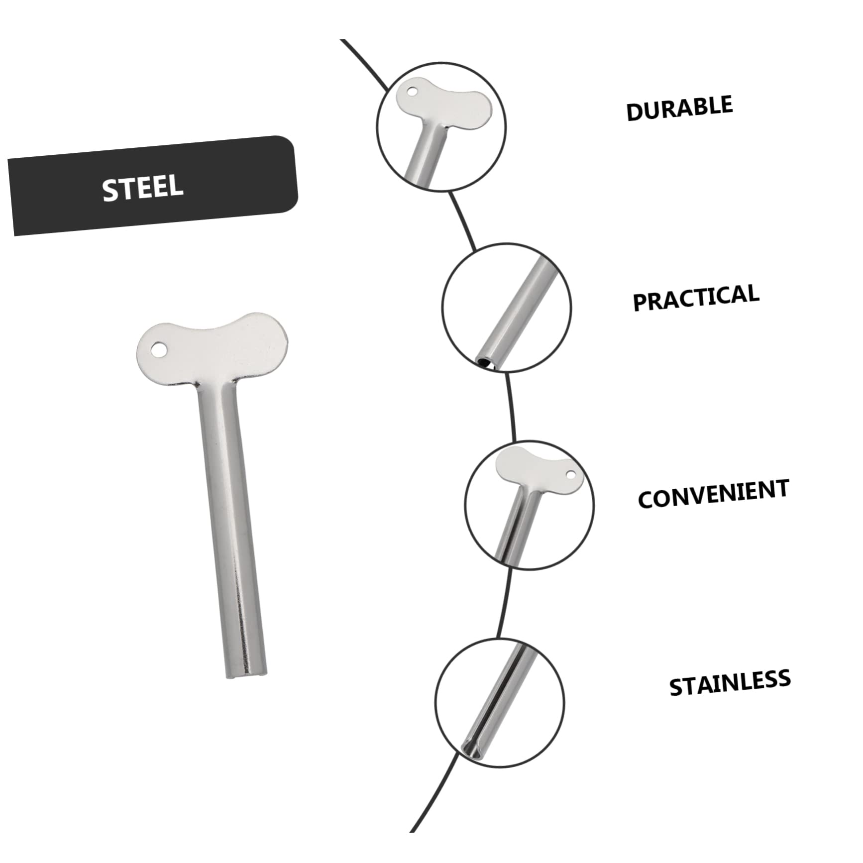 FRCOLOR 5 Pcs Stainless Steel Manual Tube Squeezer Semi-Circular Extruder for Toothpaste Hair Gel