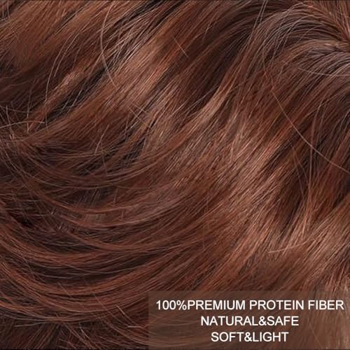 Image of PORSMEER Hair Toppers for Women Short Pixie Cut Pieces for Women with Thinning (Auburn)