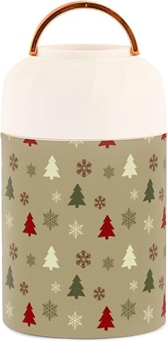 Miniatura 2 de MCHIVER Christmas Tree Snowflake Food Jar with Spoon Stainless Steel Vacuum Insulated Food Container 17 oz Food Thermos for Adults