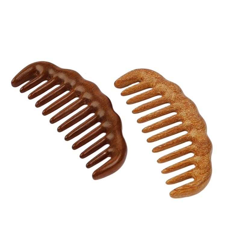 Wood Comb Cloud Shaped Wide Toothed for Massaging Theead Made of Solid