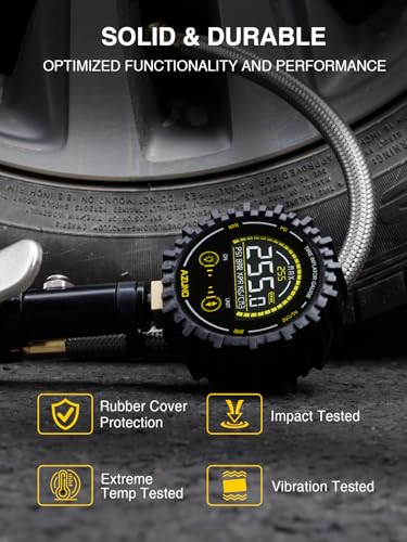 Azuno TIG255DC Heavy Duty Digital Tire Pressure Gauge, Tire Inflator Gauge 255Psi Air Chuck Air Compressor Attachments thumb #6