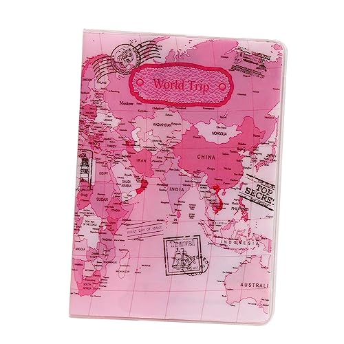 [WOFASHPURET] ���E�n�}�f�U�C�� Pvc���U�[�� �p�X�|�[�g�P�[�X ���s���ރz���_�[ 2 in 1�p�X�|�[�g�ƃJ�[�h�z���_�[ �G��ɋ��� ���s�p�s���N