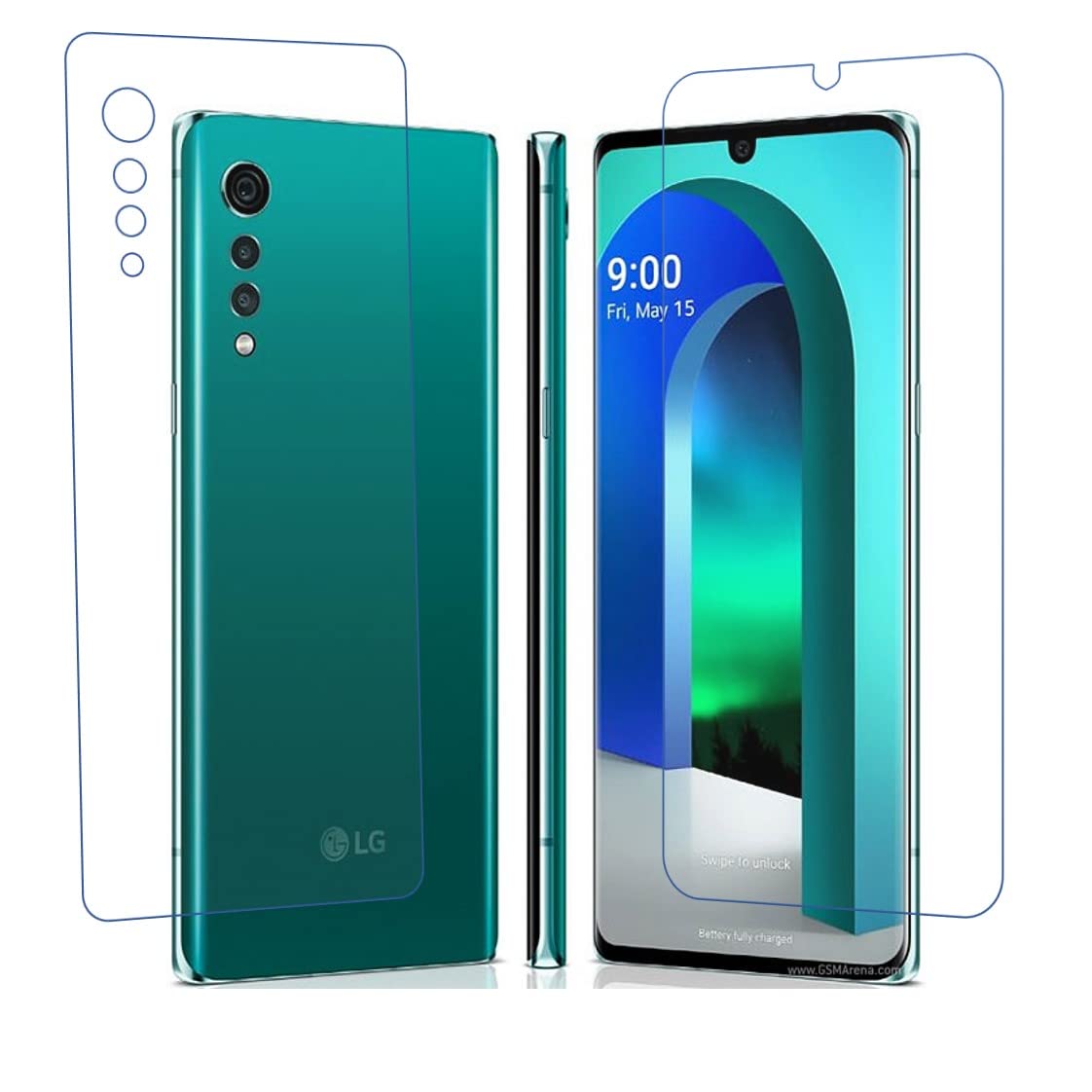 DVTECH� (Front and Back Fingerprint resistant Flexible High Glossy TPU Screen protector for LG Velvet 5G (Not a Tempered glass) (B09PG881B4) Amazon Price History, Amazon Price Tracker
