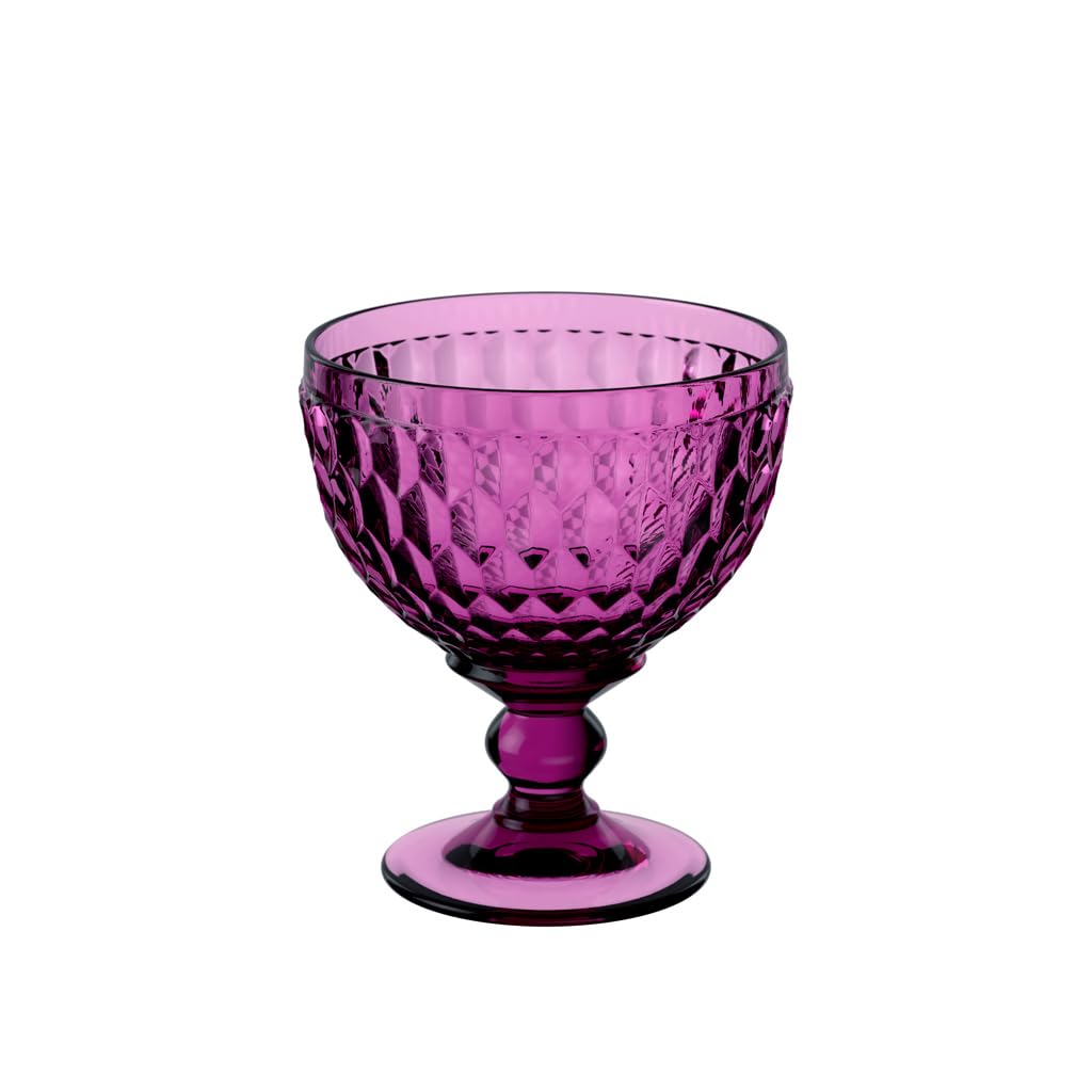 Villeroy & Boch - Boston Berry Champagne/Dessert Bowl, 250 ml, Crystal Glass Bowl for Champagne and Sweet Treats, Dishwasher-Safe, Pink