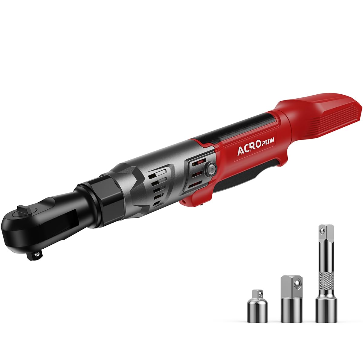 ACROPOW Clé à cliquet sans fil de 0,95 cm, compatible avec batterie Milwaukee 18 V, cliquet électrique à moteur sans balais de 20,3 m avec vitesse variable, adaptateurs de 1,27 cm et 0,6 cm, barre