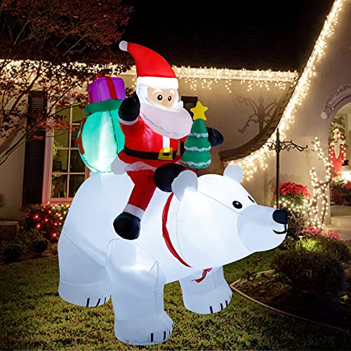 Weihnachtsmann mit Eisbär und Weihnachtsbaum – 1,8 m