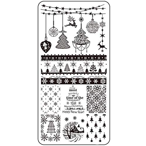 8x XL Weihnachten Stamping Schablonen Set I Advent und Winter Nägel mit tollem Xmas-Stamping I Stempel Motive mit… – Bild 8