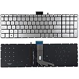 Replacement Backlit Keyboard Without Frame For HP Envy M6-W M6-W000 M6-W010DX M6-W011DX M6-W014DX M6-W015DX M6-W100 M6-W101DX M6-W102DX M6-W103DX M6-W105DX, US Layout Silver Color
