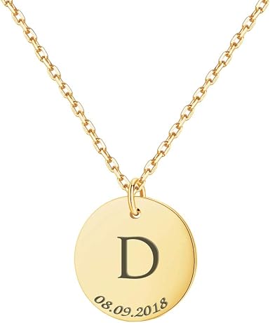 Birthstone Monogram Coin Name Pendant 