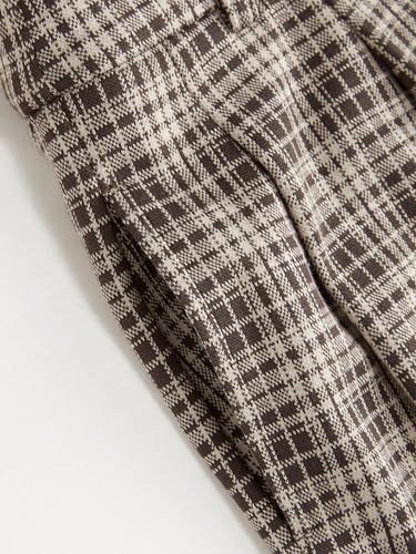Image of CIDER Plaid Wide Leg Pants for Women Checkered Pants Business Trousers | Side Pockets,Fall Fashion,Winter Trendy Outfits,Mid Waist