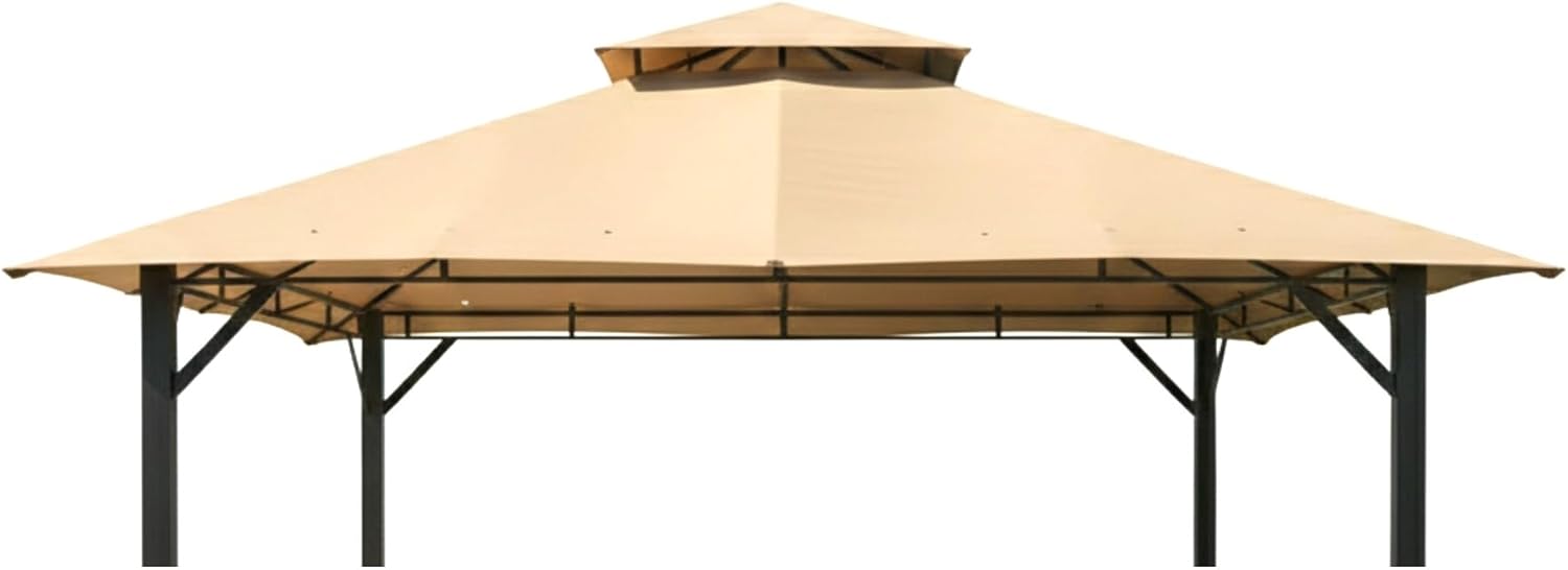 Garden Winds Reinforced Replacement Canopy Top Cover Compatible with The S05376 Square 14' x 14' Gazebo - Classic Sand, RipLock 350