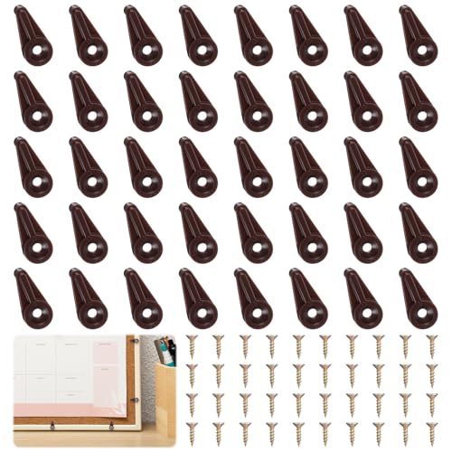 40 Pack Glass Retainer Clips Kit Plastic Glass Panel Retainer Clips with Screws for Cabinet Door GlassWindow Mirrors (Brown)