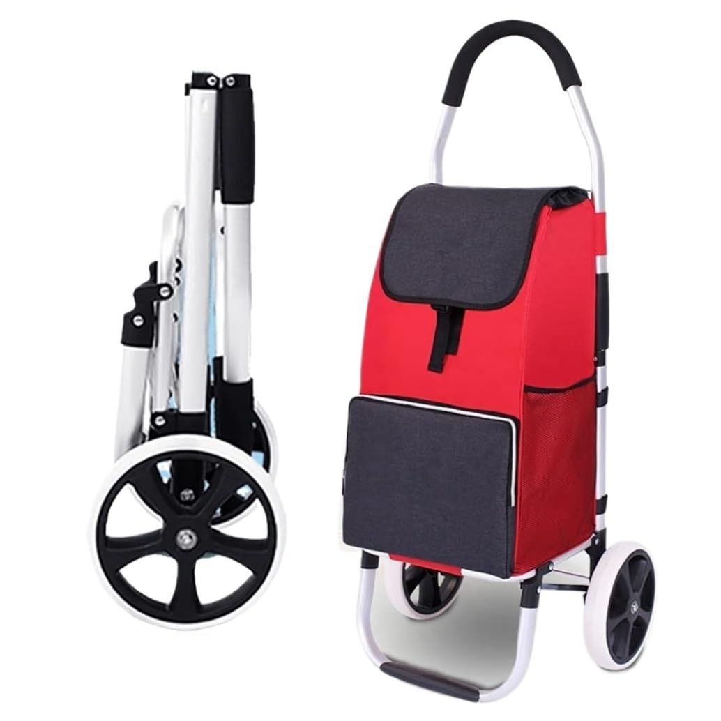 shopping trolleys. Collapsible 2 Large Wheels Silent Cart Trolley Bag Removable Lightweight Large Capacity(B)